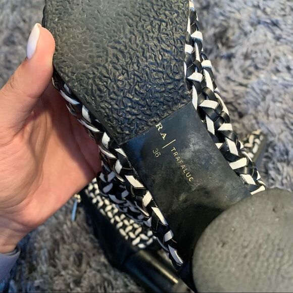 ZARA TRAFALUC Woven Almond Toe Boot Sz36 - Picture 7 of 9